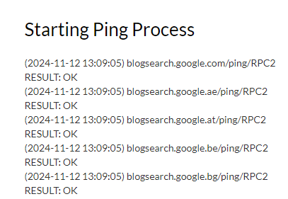 Screenshot Snippet from pingler showing the ping process